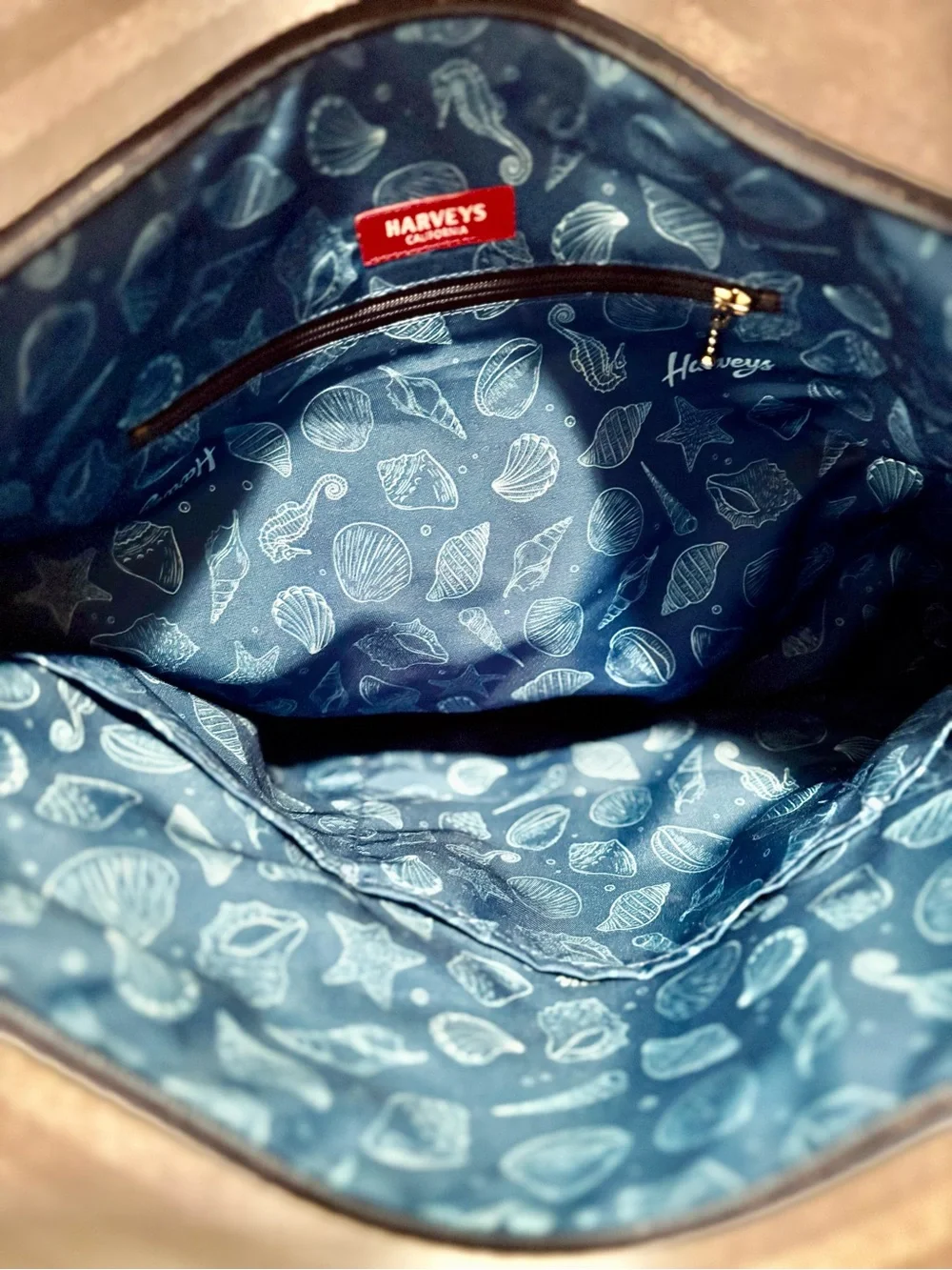 Harveys Legacy Collection Sea Cycle Resort Tote / recycled denim and navy / EUC